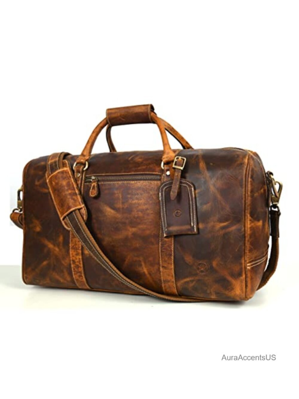 Buffalo Leather Travel Duffel Bag Gym Sports Airplane Carry-On Weekender